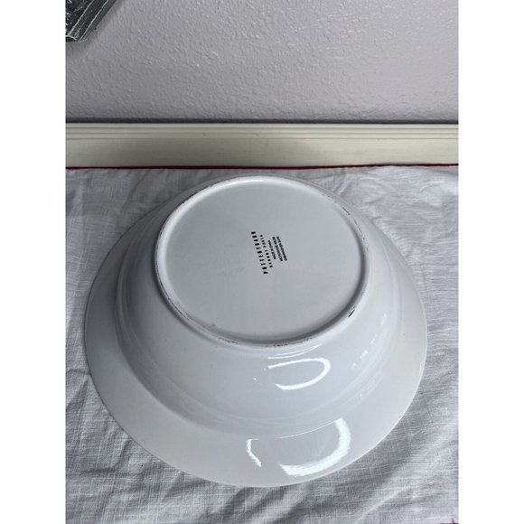 Pottery Barn Catch of the Day Serving Bowl Blue White Stripe 13" - Picture 5 of 7